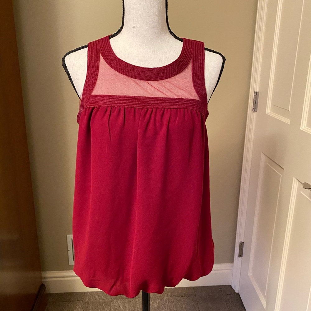 Studio M Red Tank Top (with Sheer Mesh)